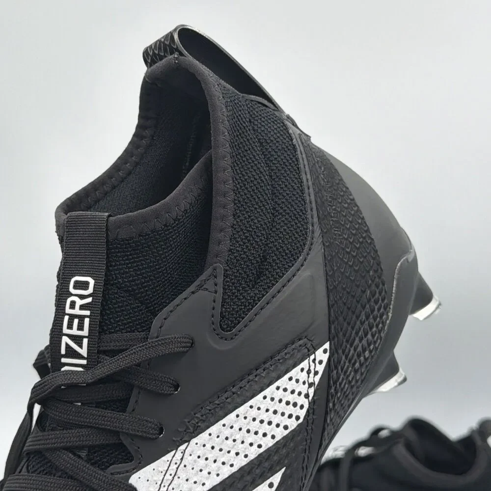 Adidas Adizero Impact Black/White Football Cleats Shoes IE1413 Men's Size 8 NWT